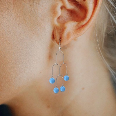 Short Blue Earrings Short Blue Earrings