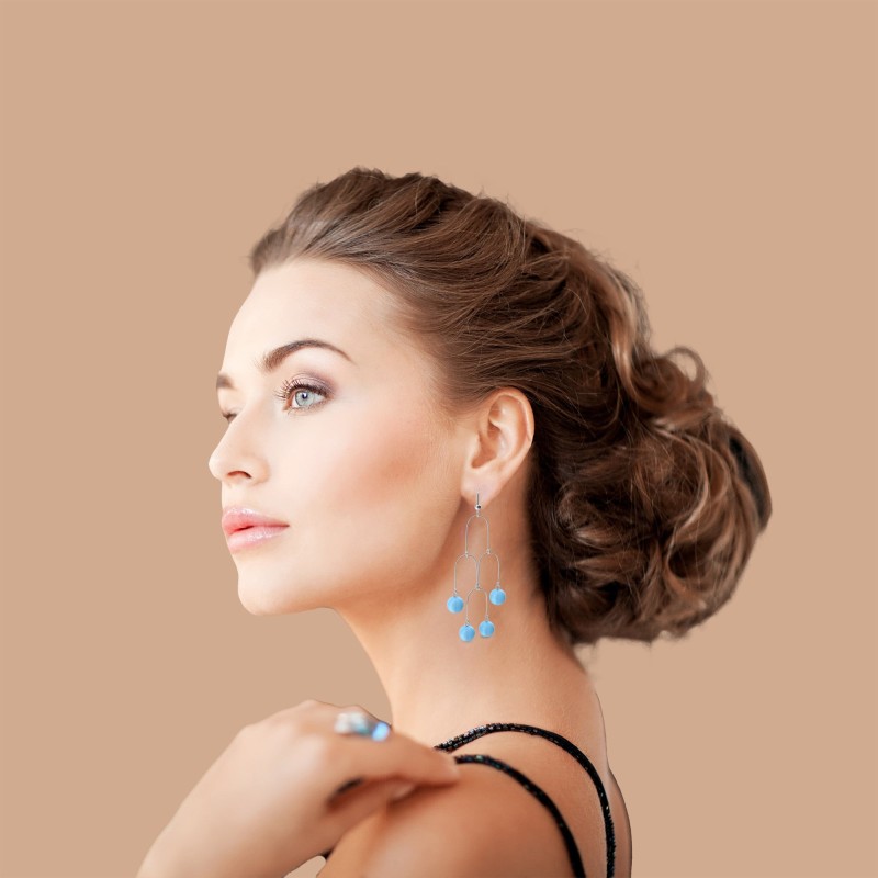 Short Blue Earrings Short Blue Earrings